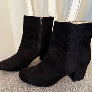 Nine West Suede Black Ankle Boots